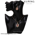 64215 Xuping fashion jewellery designs pictures delicate colorful gold jewelry set for party